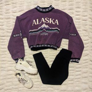 Lifestyle Resort Wear Purple Alaska Cropped Sweater